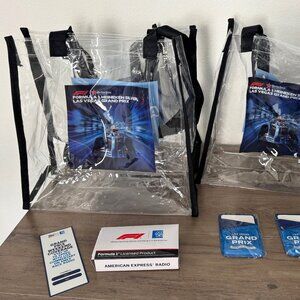 Formula 1 Las Vegas Souvenir Bundle – Tote Bags, Magnetic Phone Wallets, and Rac
